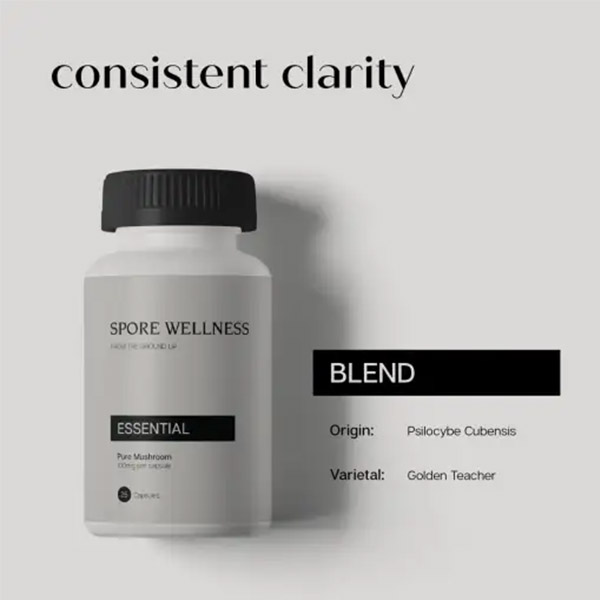 Spore Wellness Essential Microdosing Mushroom Capsules